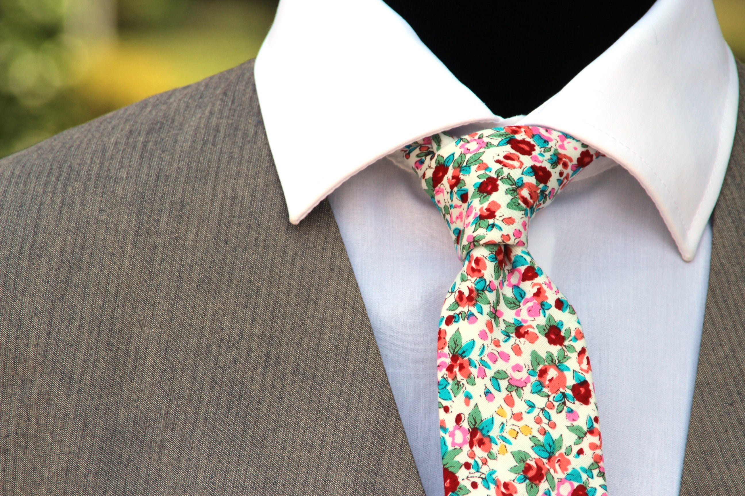 Cotton Floral Necktie