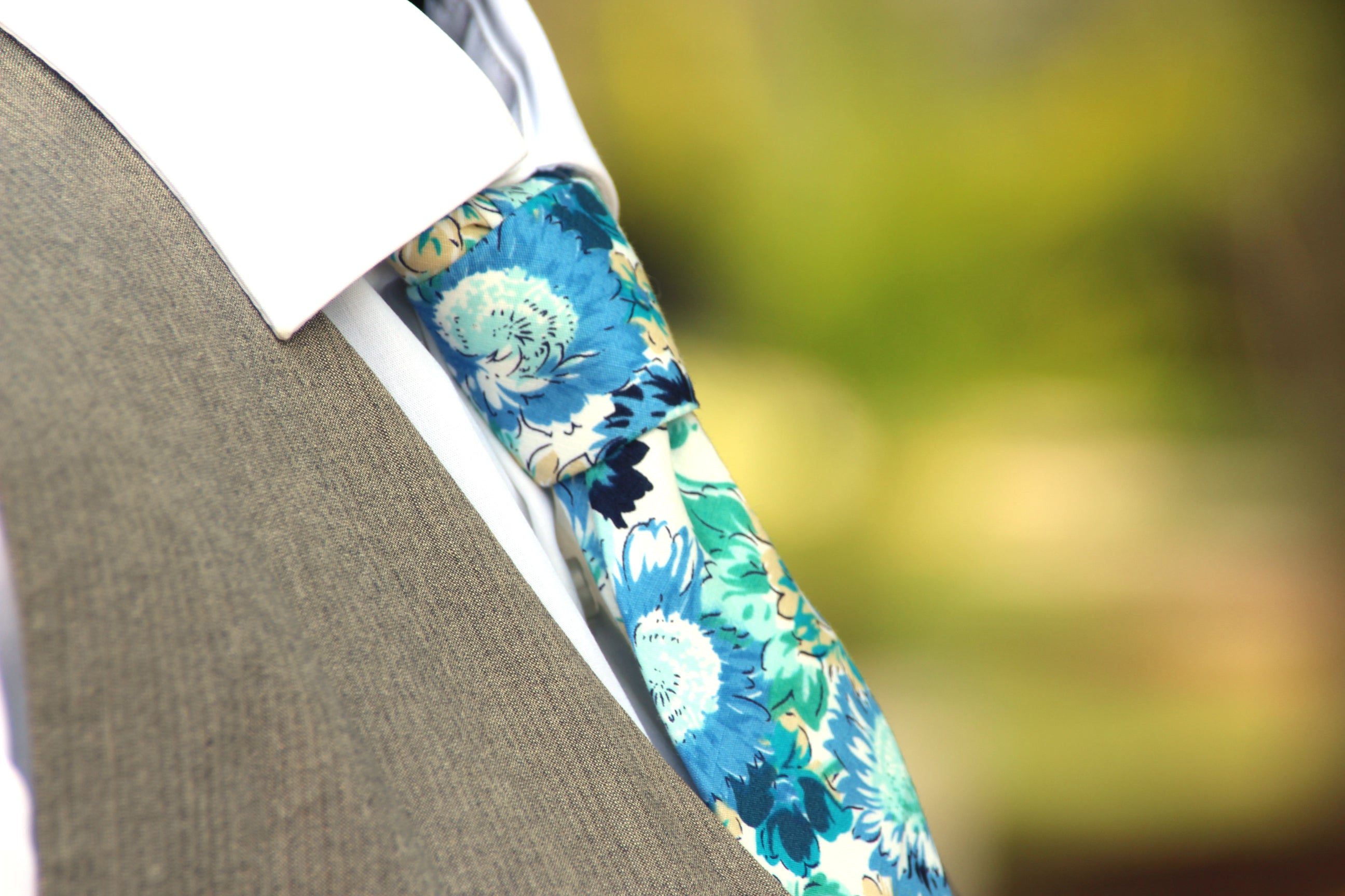 Blue Floral Necktie