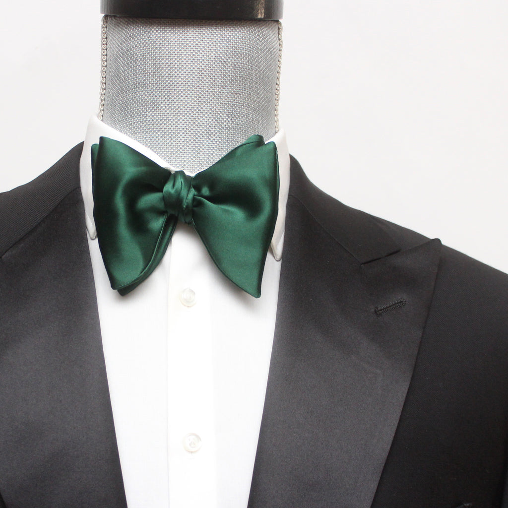 Emerald Green Men's Large Silk Bow Tie
