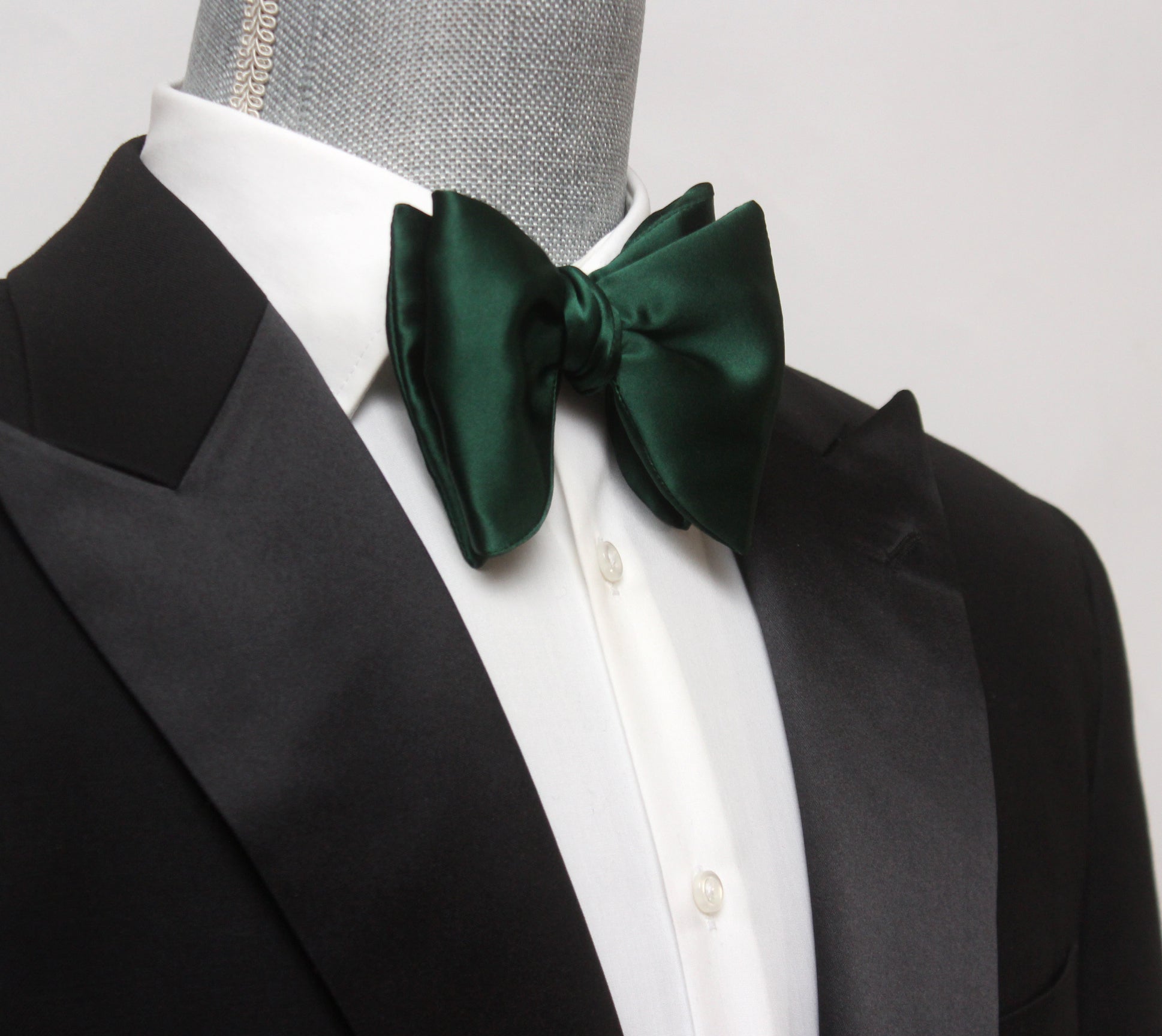 Emerald Green Men's Large Silk Bow Tie