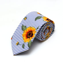 Load image into Gallery viewer, Sunflower Blue Striped Necktie
