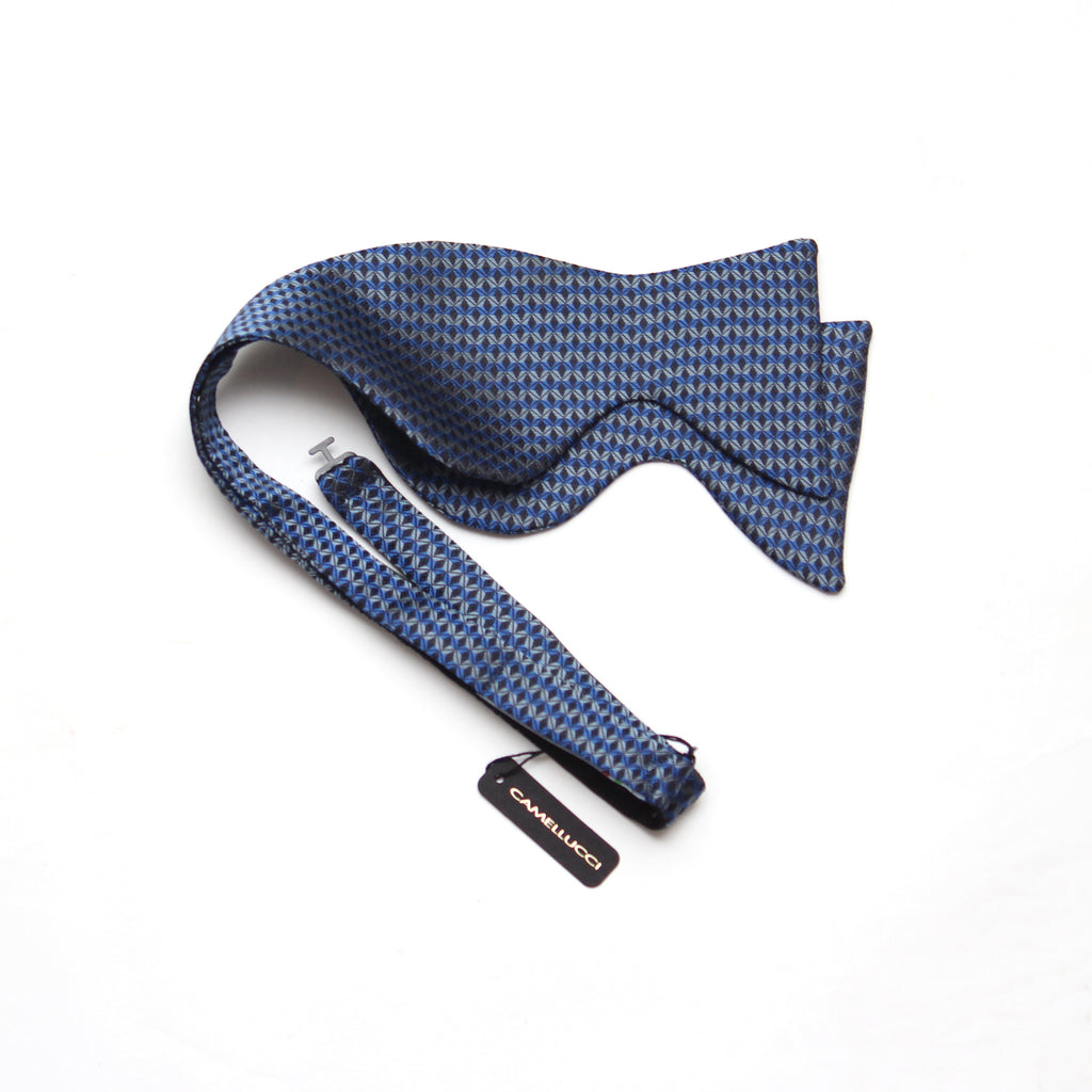 Blue Ornament Big Butterfly Bow Tie