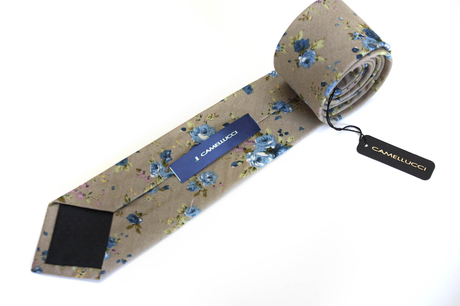 Blue Sand Floral Necktie 2.36"