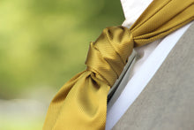 Load image into Gallery viewer, Gold Solid Silk Ascot
