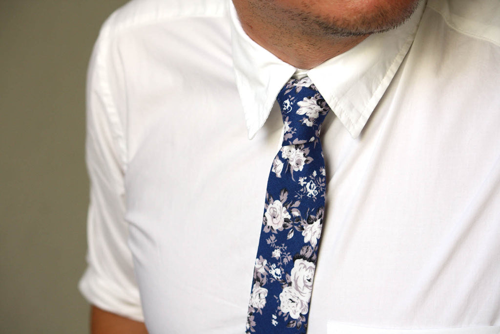 Royal Blue Floral Necktie