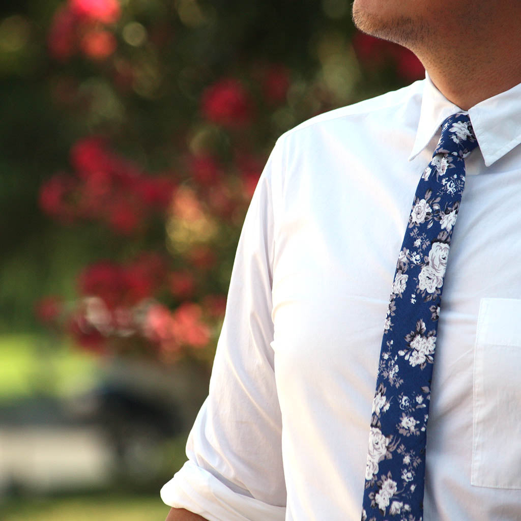 Royal Blue Floral Necktie