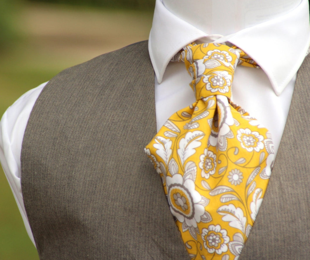 Yellow Floral Cotton Day Ascot