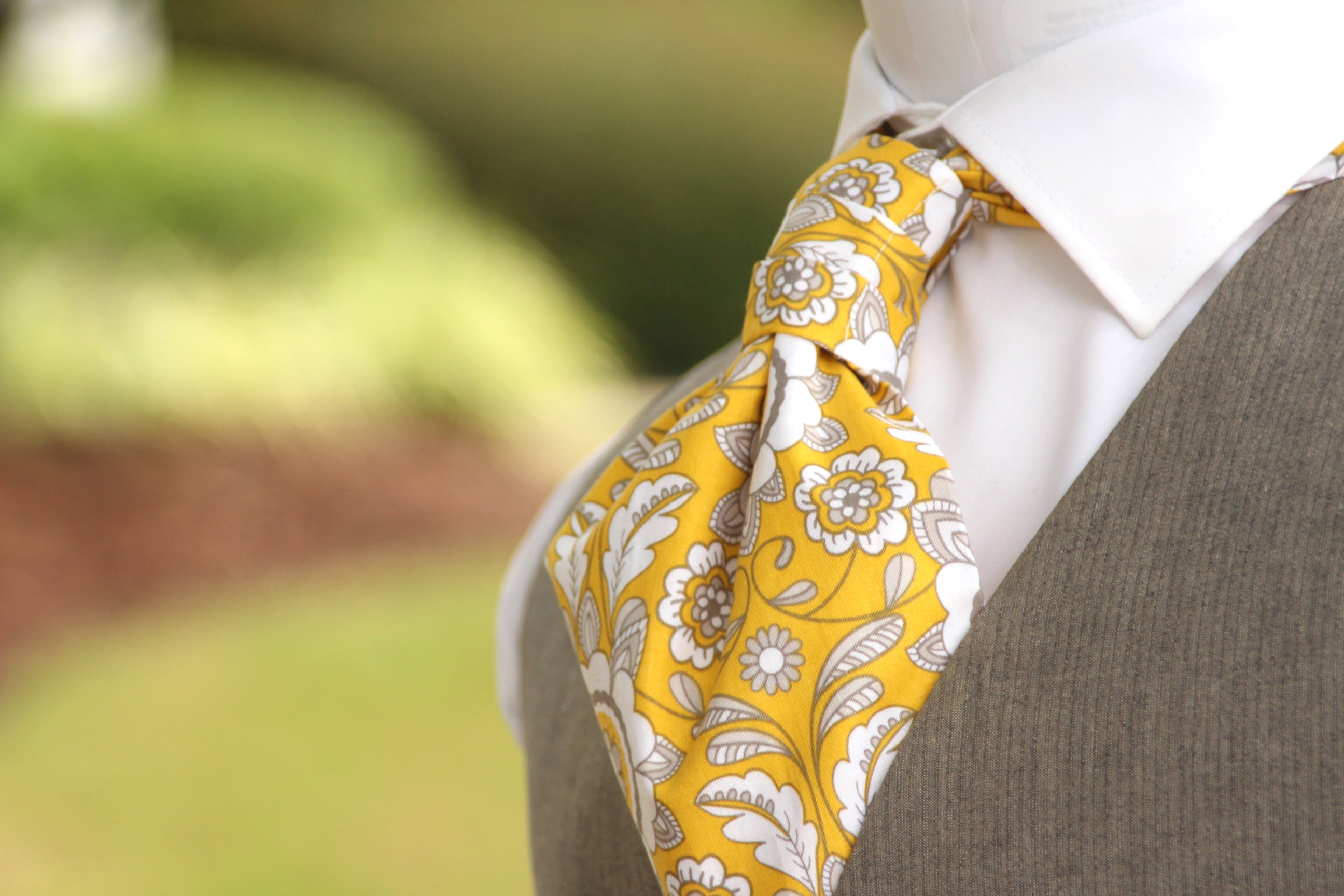 Yellow Floral Cotton Day Ascot