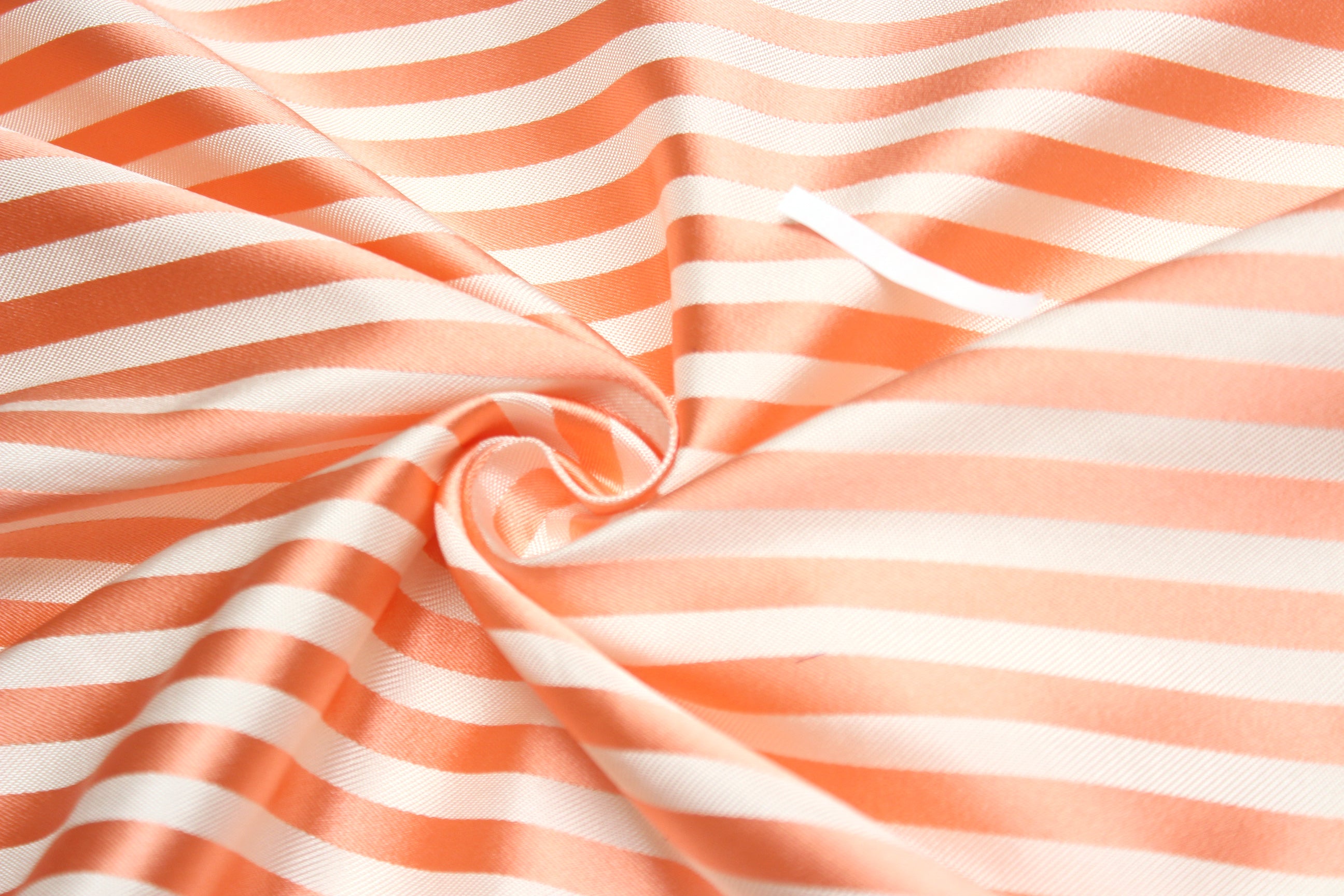 Salmon Peach Striped Silk Fabric