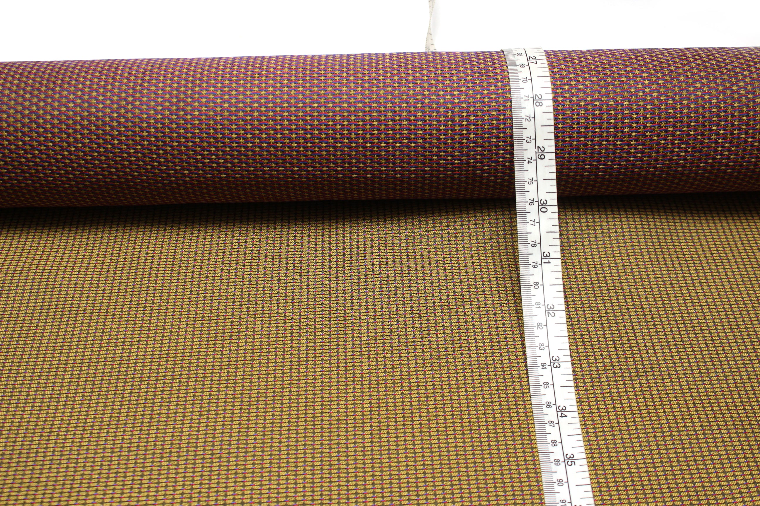 Mustard Small Ornament Silk Fabric