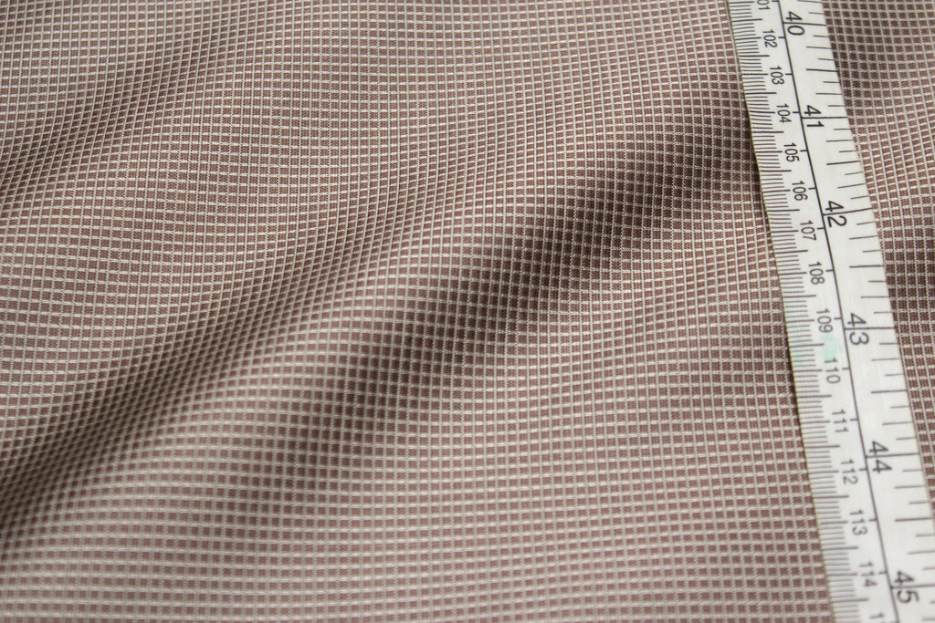 Brown Small Plaid Silk Fabric