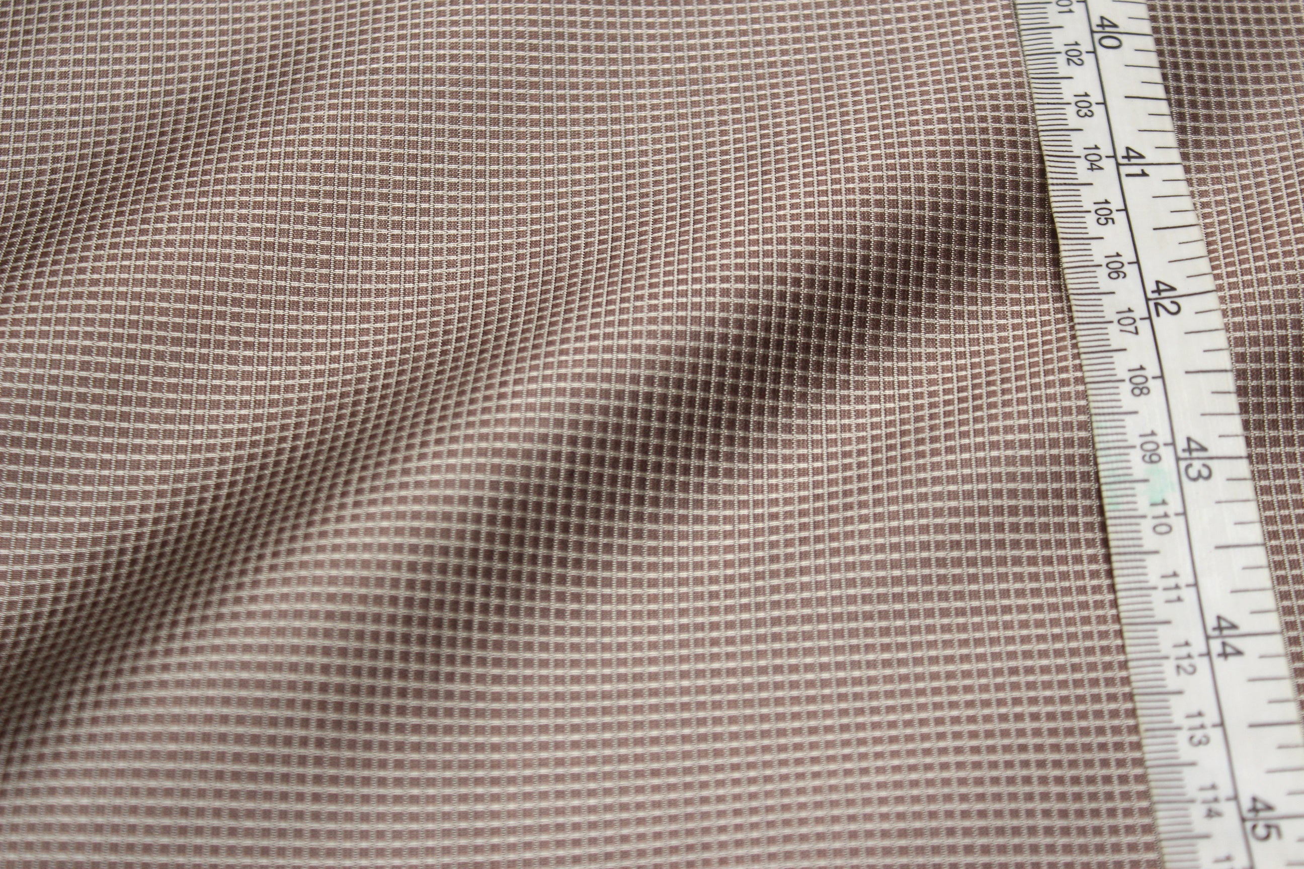 Brown Small Plaid Silk Fabric