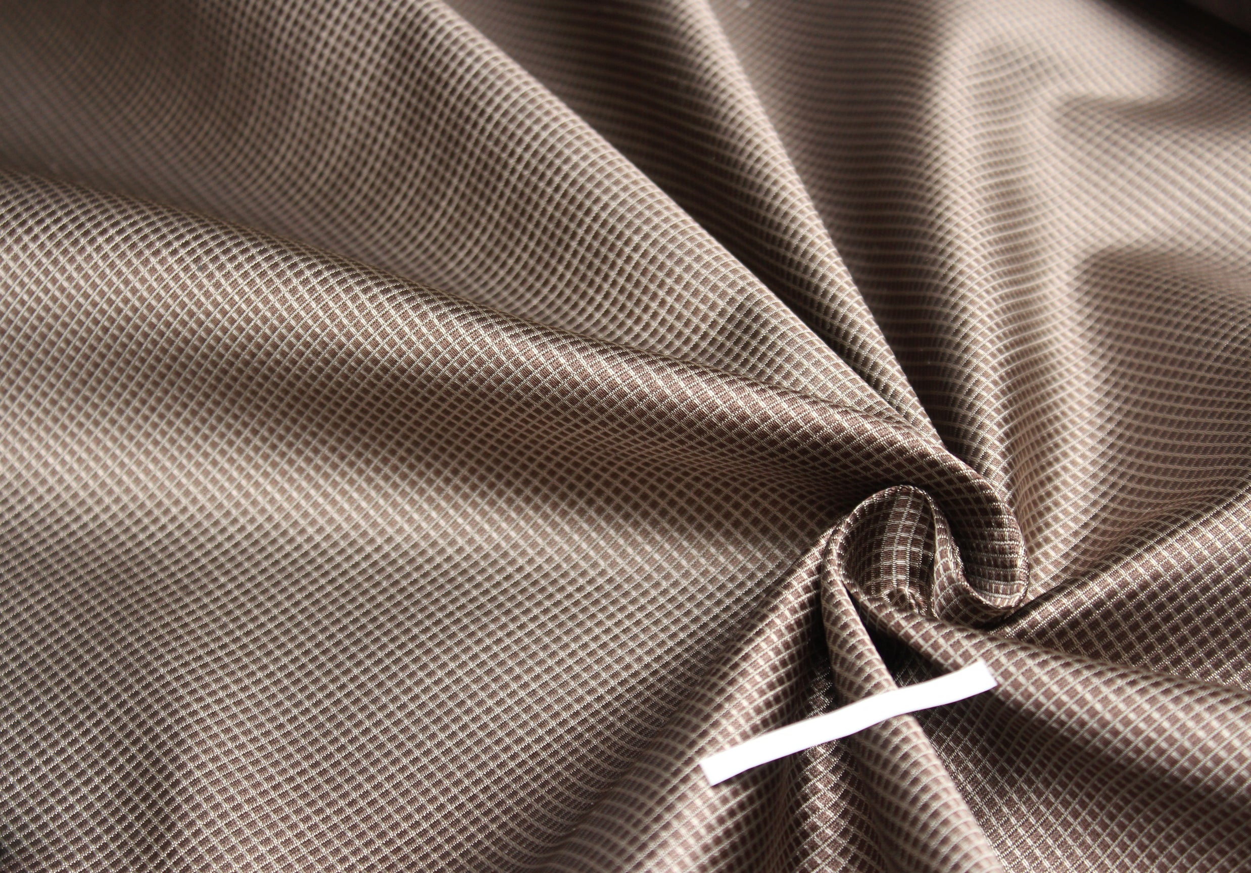 Brown Small Plaid Silk Fabric