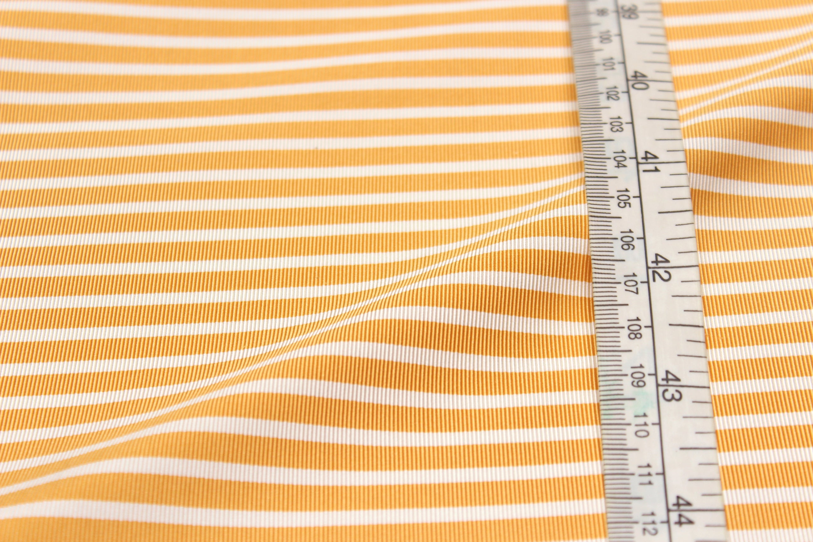 Orange and White Striped Silk Fabric