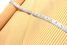 Load image into Gallery viewer, Orange and White Striped Silk Fabric
