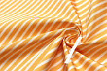 Load image into Gallery viewer, Orange and White Striped Silk Fabric
