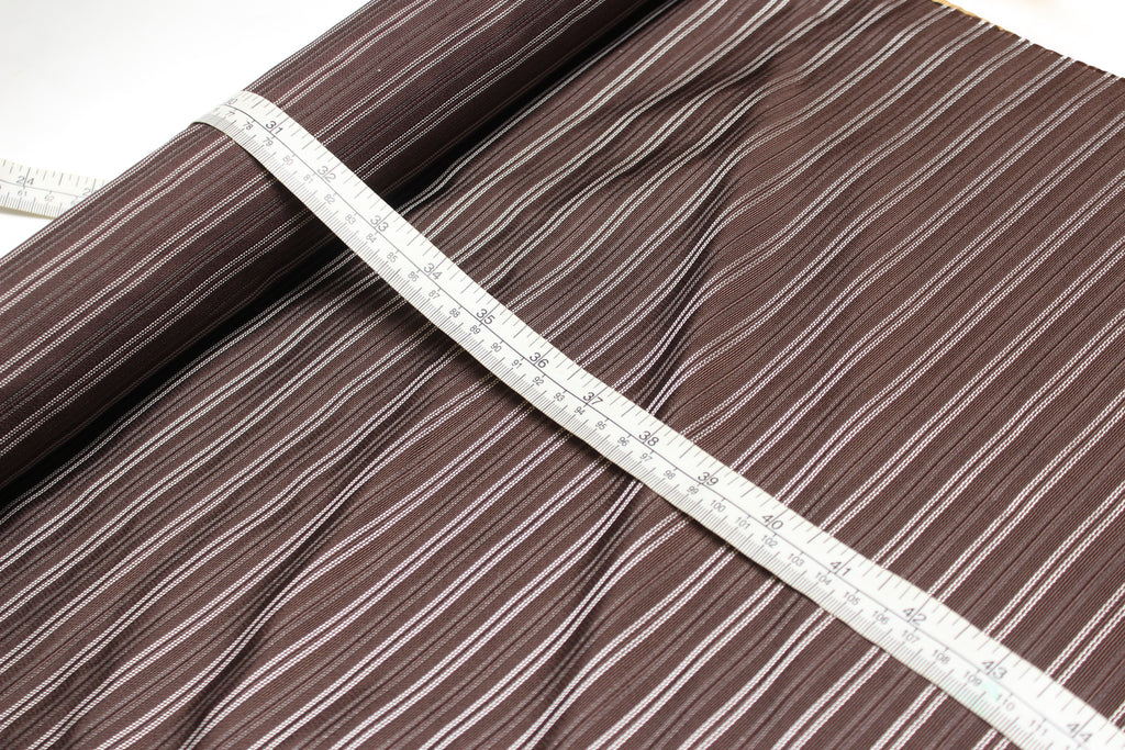 Brown and Grey Striped Silk Fabric
