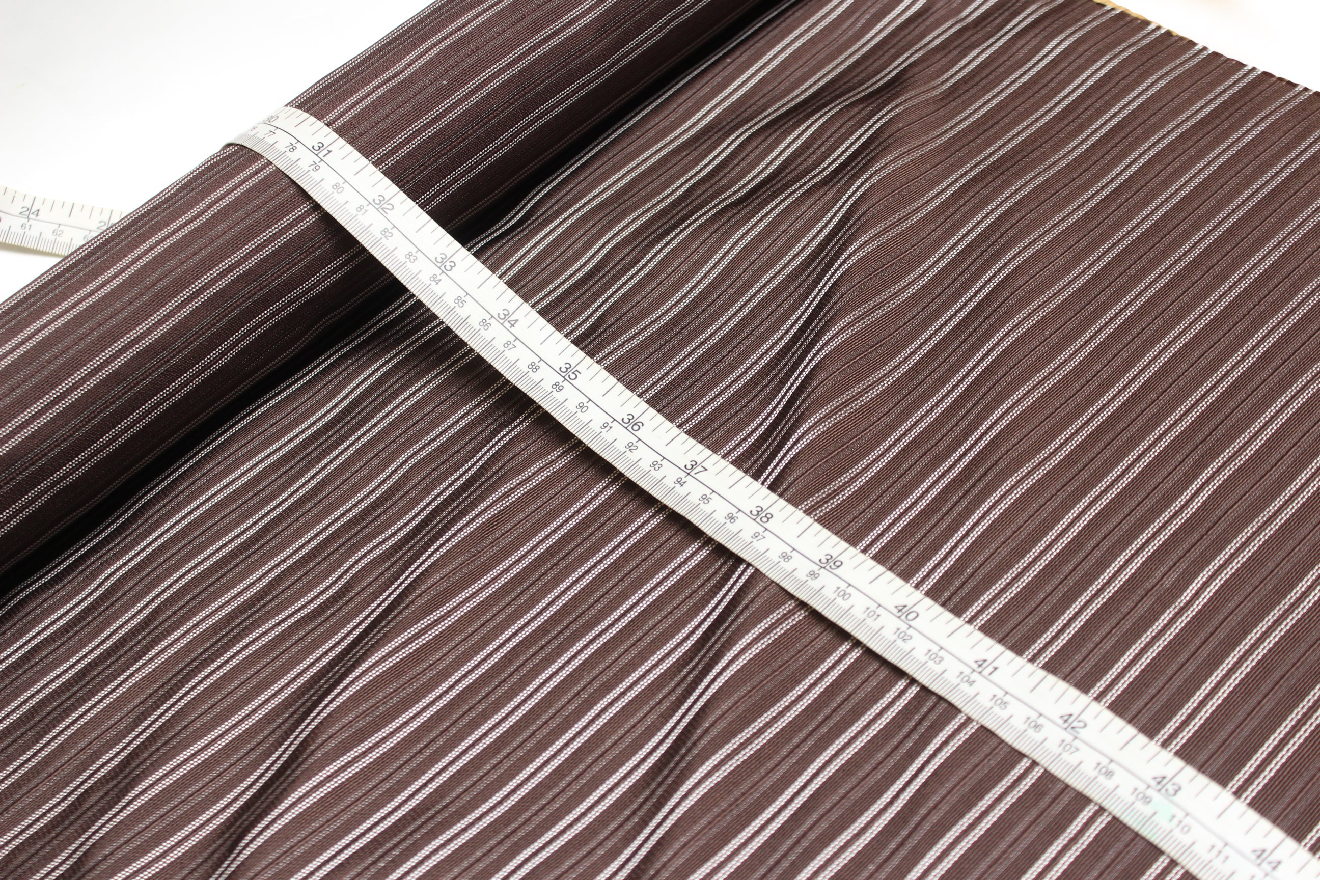 Brown and Grey Striped Silk Fabric
