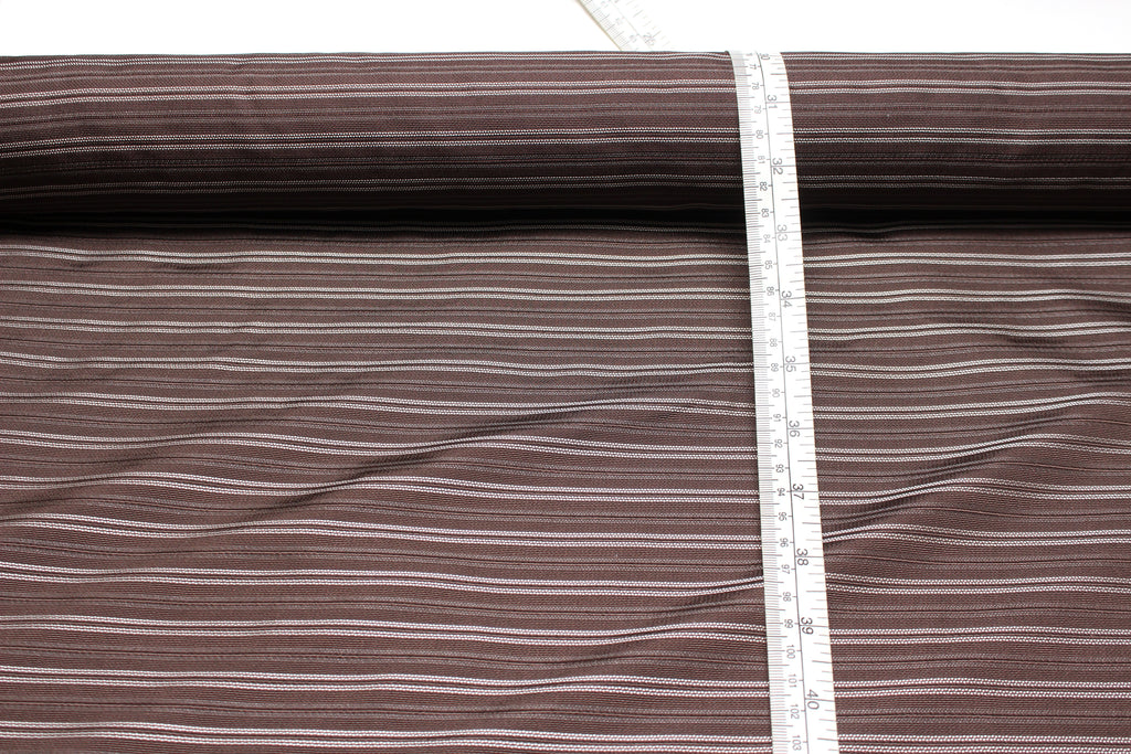 Brown and Grey Striped Silk Fabric