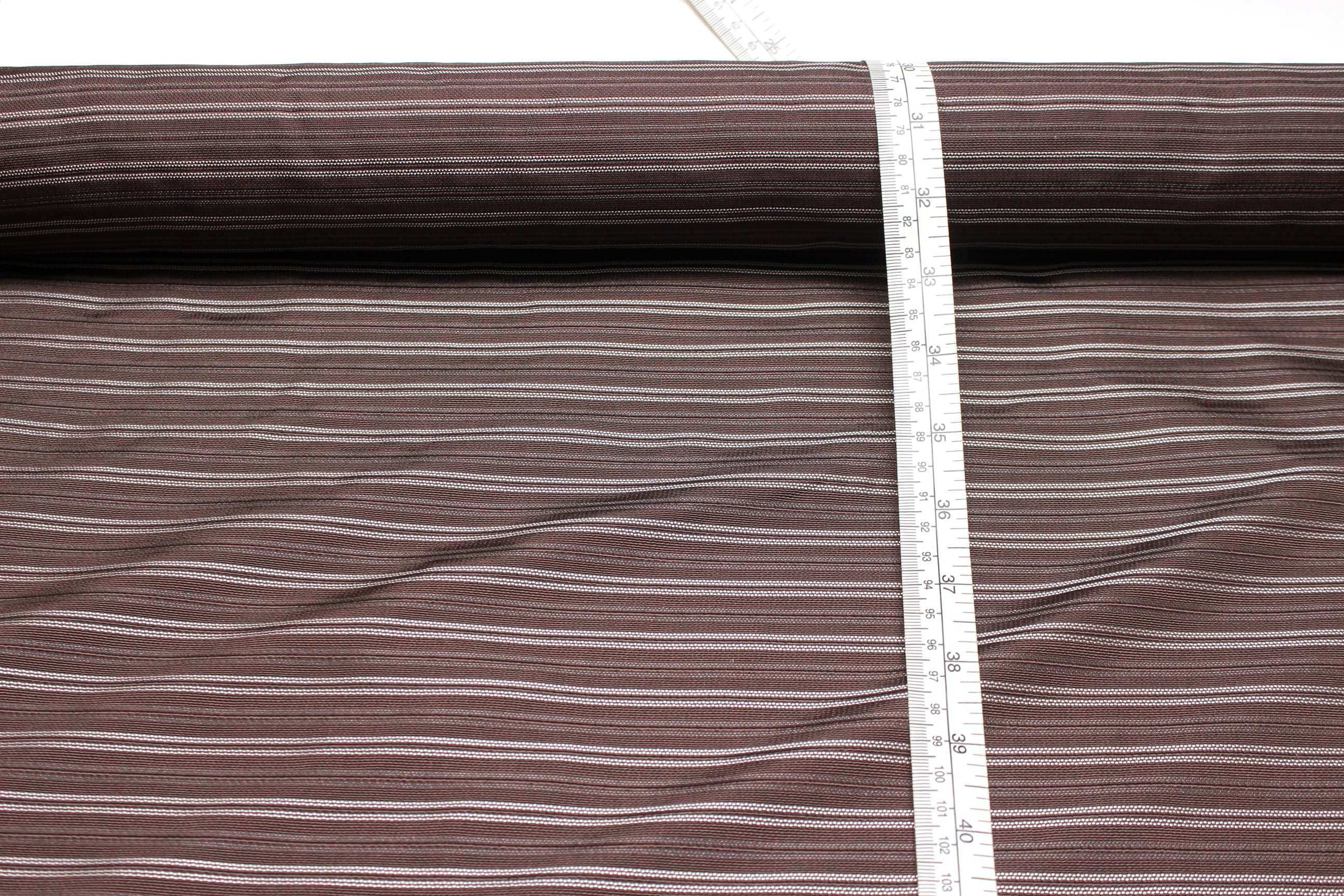 Brown and Grey Striped Silk Fabric