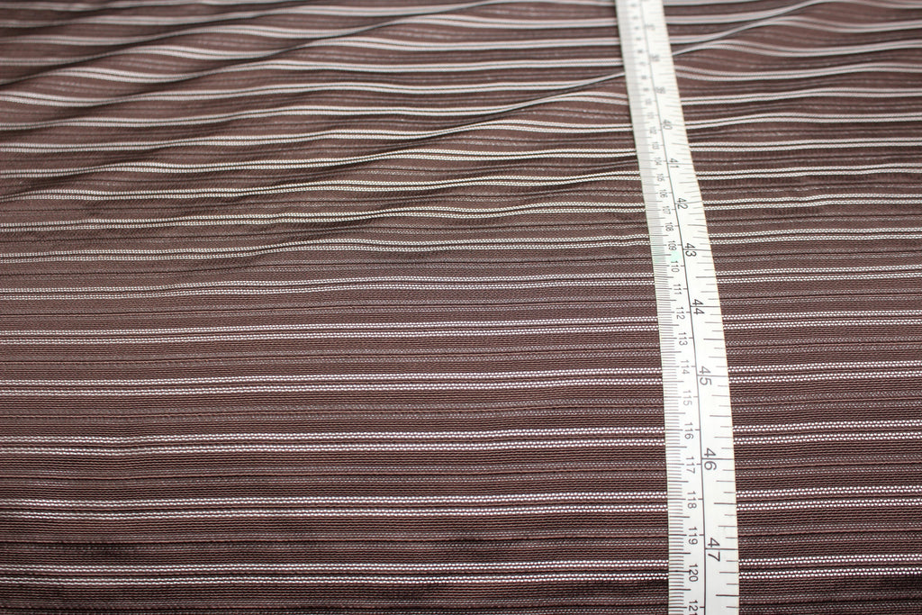 Brown and Grey Striped Silk Fabric