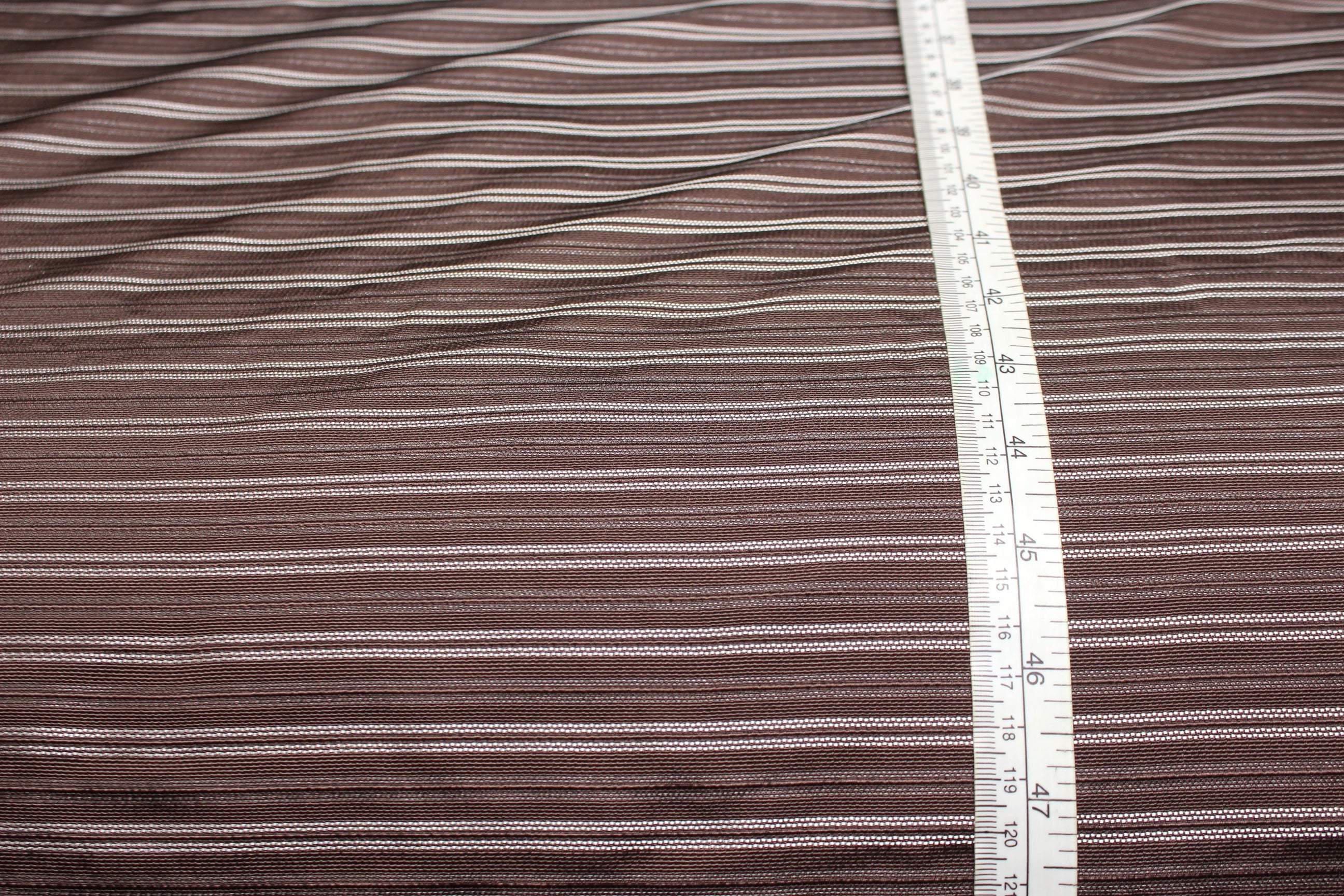Brown and Grey Striped Silk Fabric