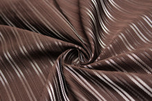Load image into Gallery viewer, Brown and Grey Striped Silk Fabric
