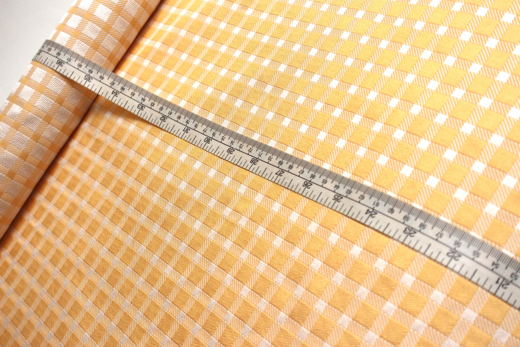 Light Orange Plaid Silk Fabric