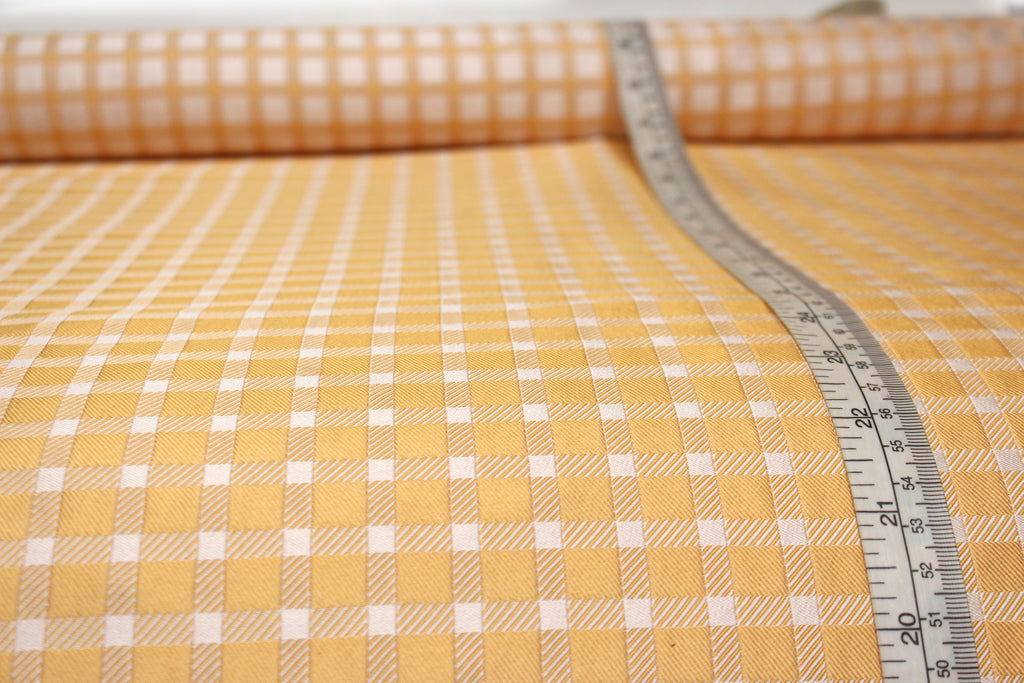 Light Orange Plaid Silk Fabric