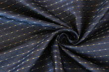 Load image into Gallery viewer, Navy Black ornament Silk Fabric 42&quot; width
