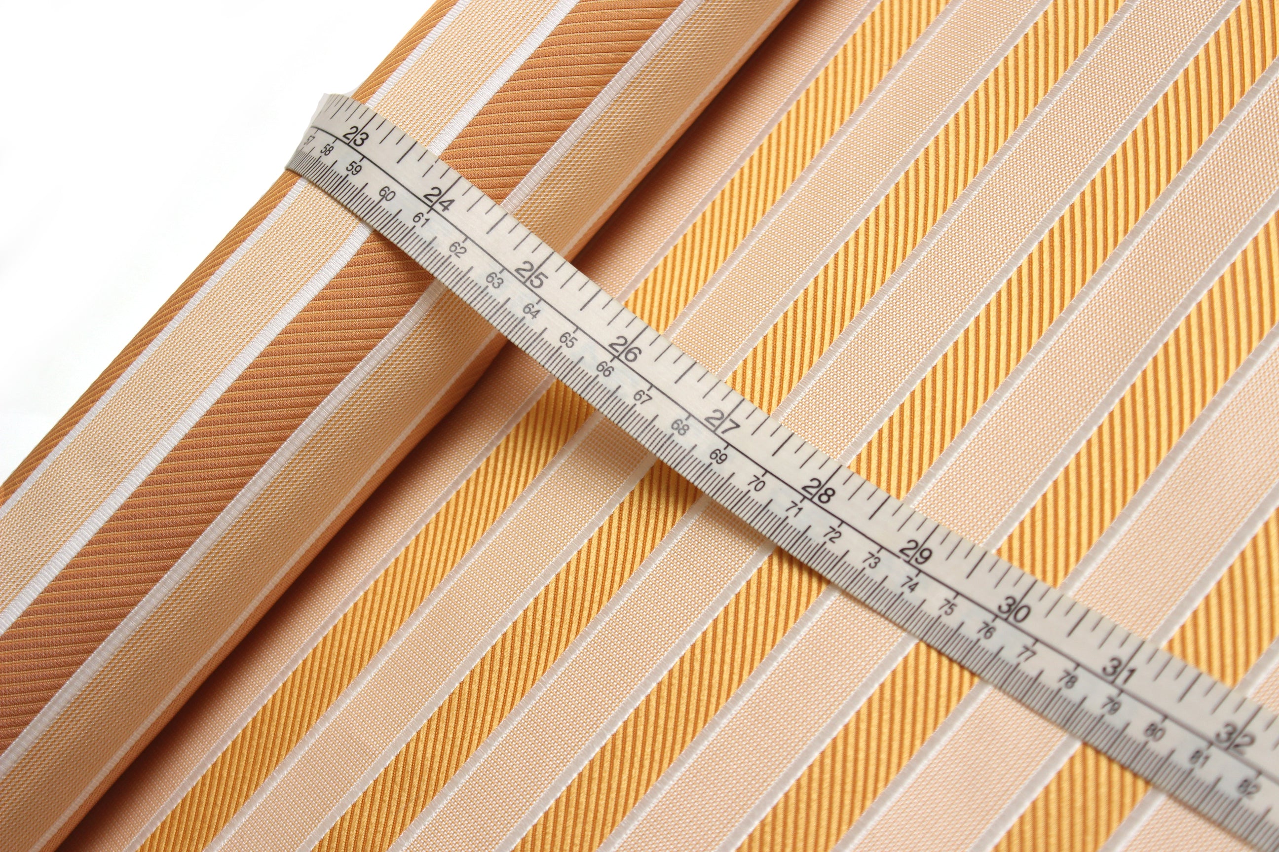 Orange Striped Silk Fabric