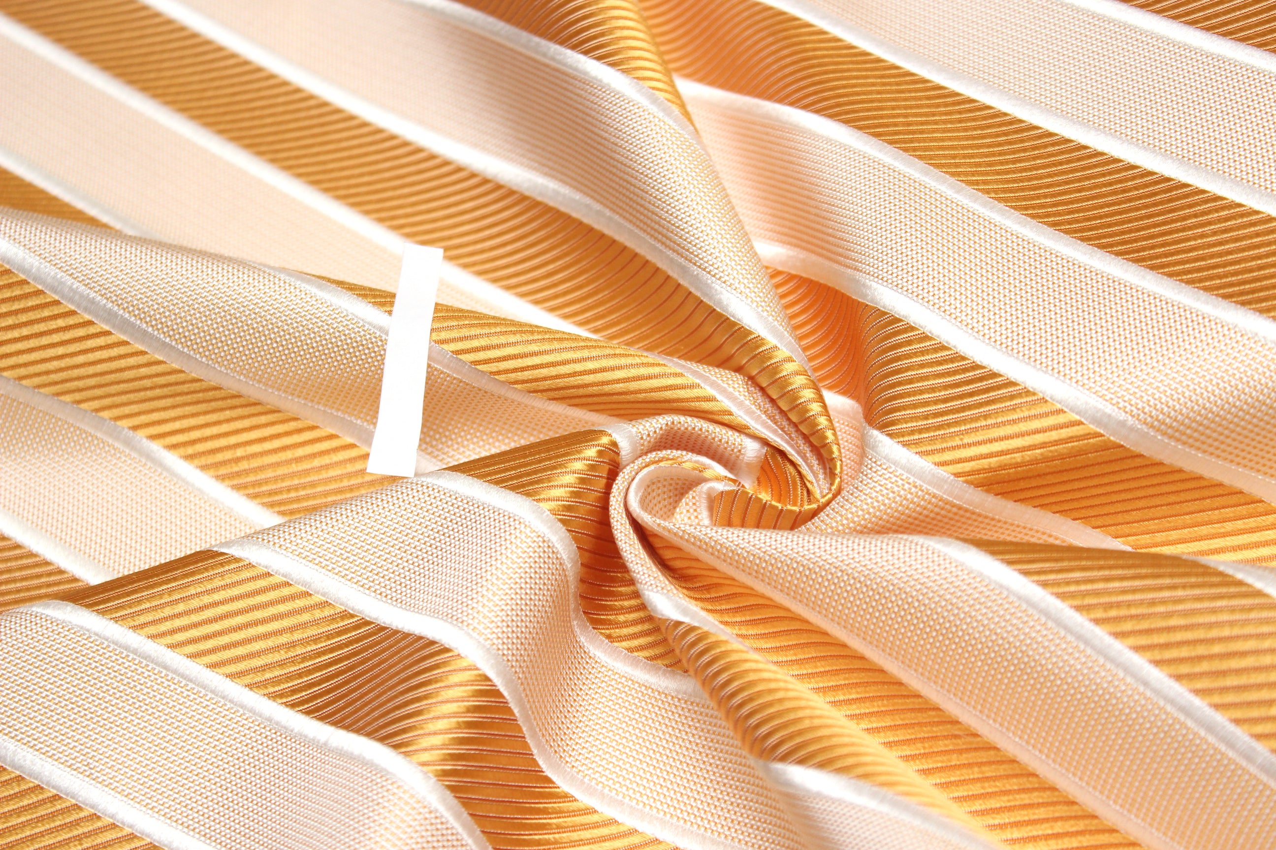 Orange Striped Silk Fabric
