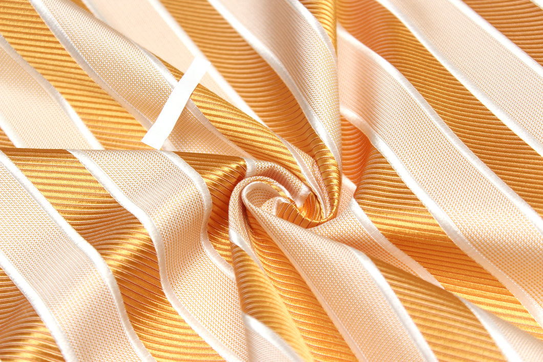 Orange Striped Silk Fabric