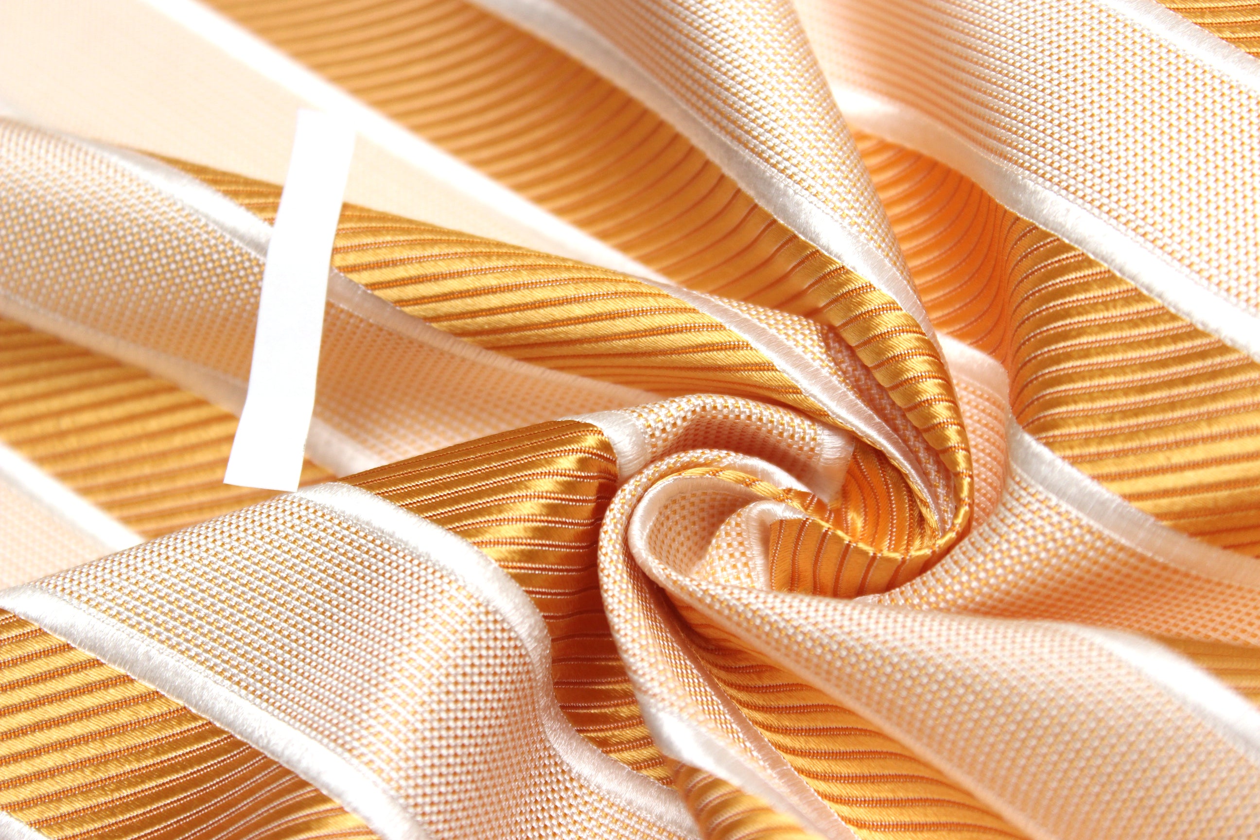 Orange Striped Silk Fabric