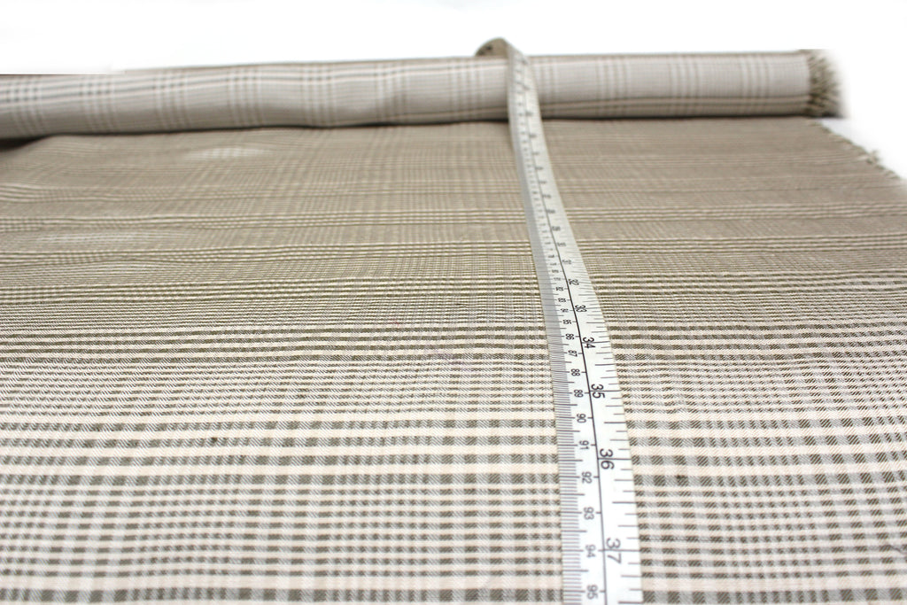 Dusty Green Plaid Silk Fabric