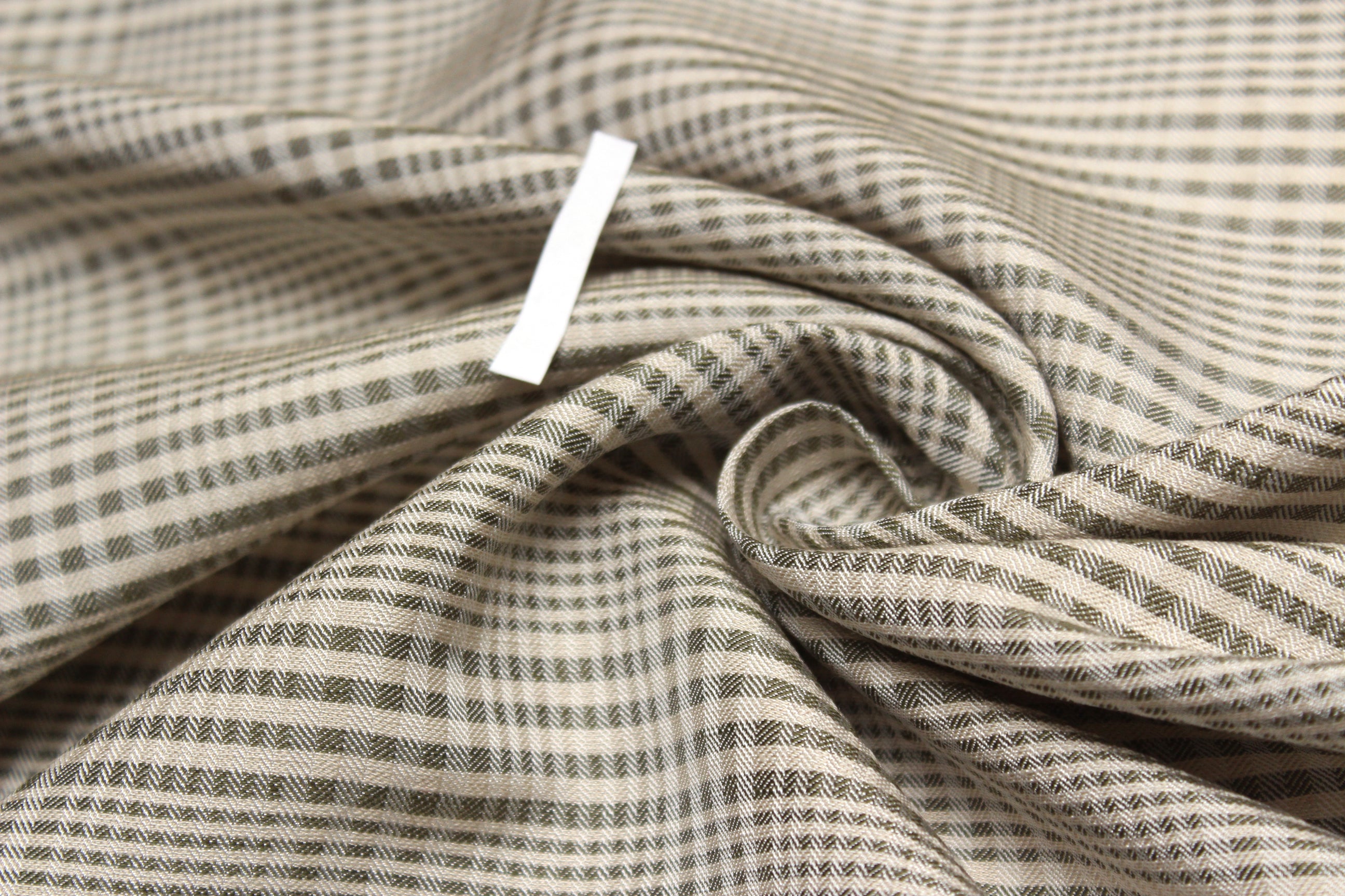 Dusty Green Plaid Silk Fabric