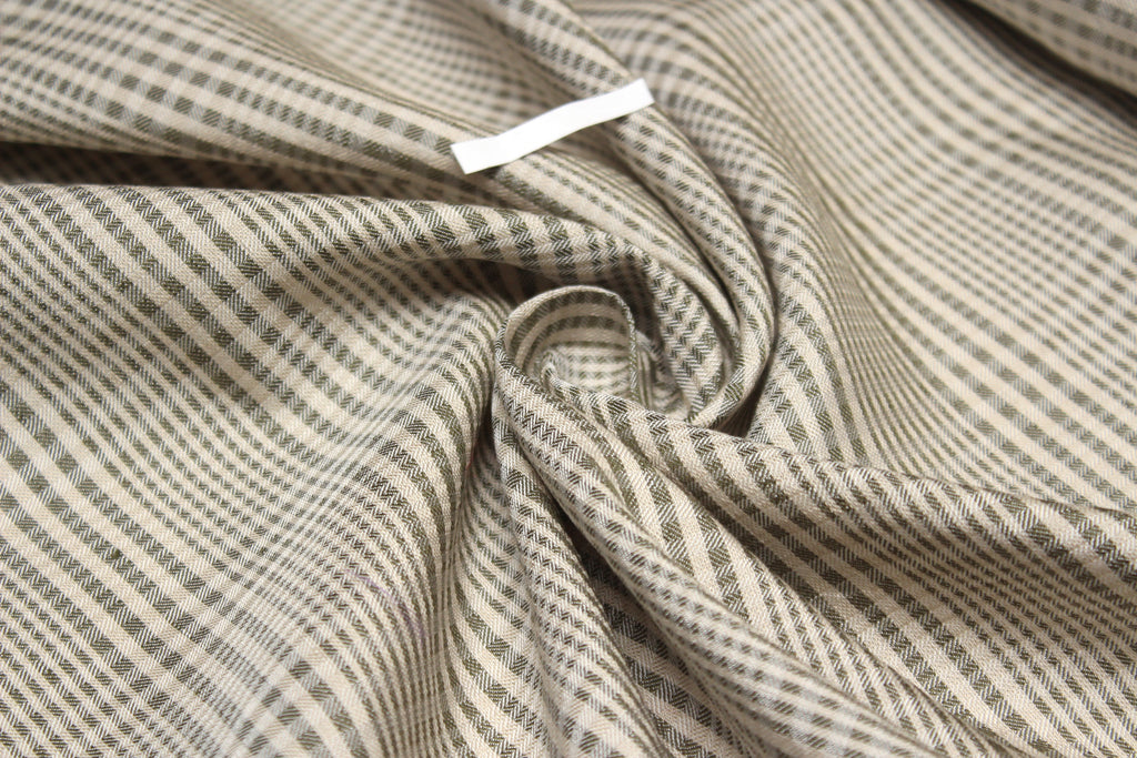 Dusty Green Plaid Silk Fabric