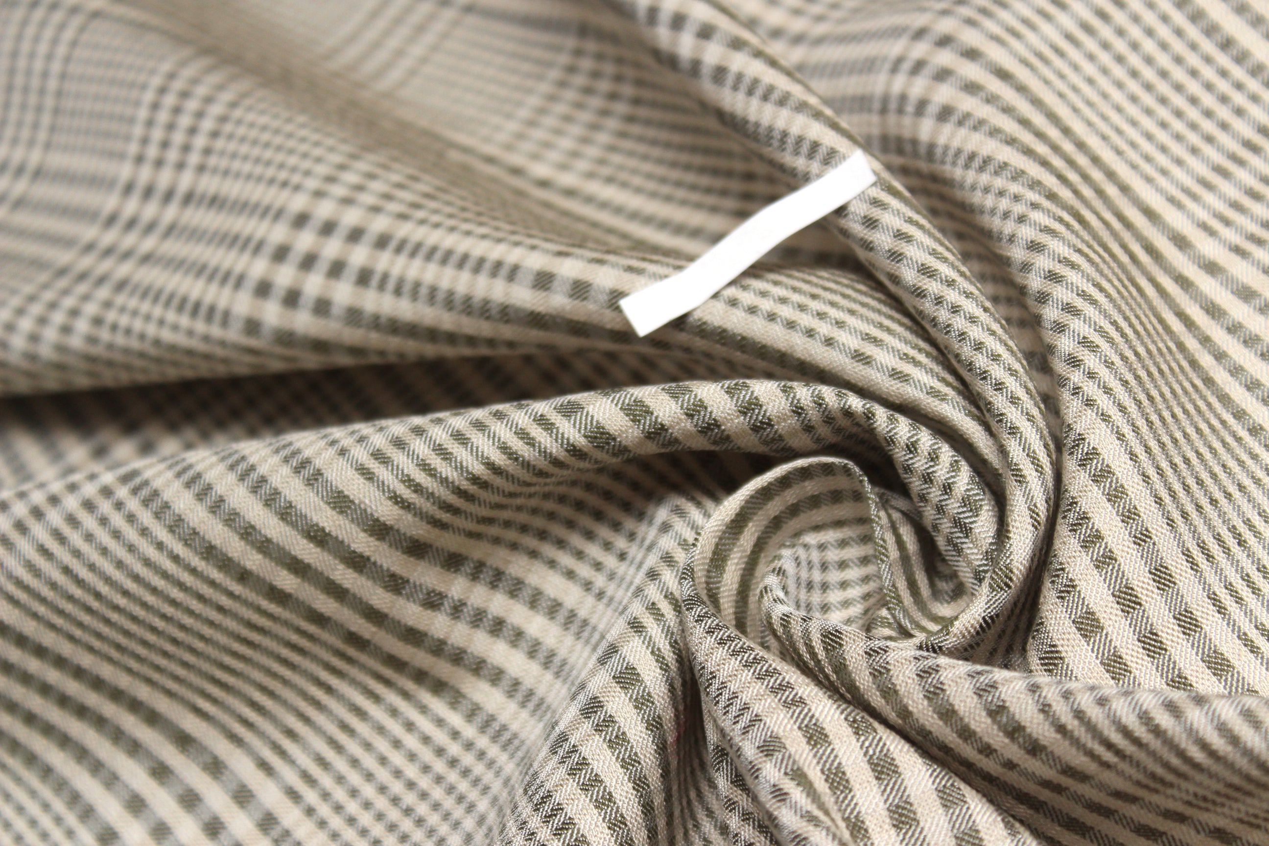 Dusty Green Plaid Silk Fabric