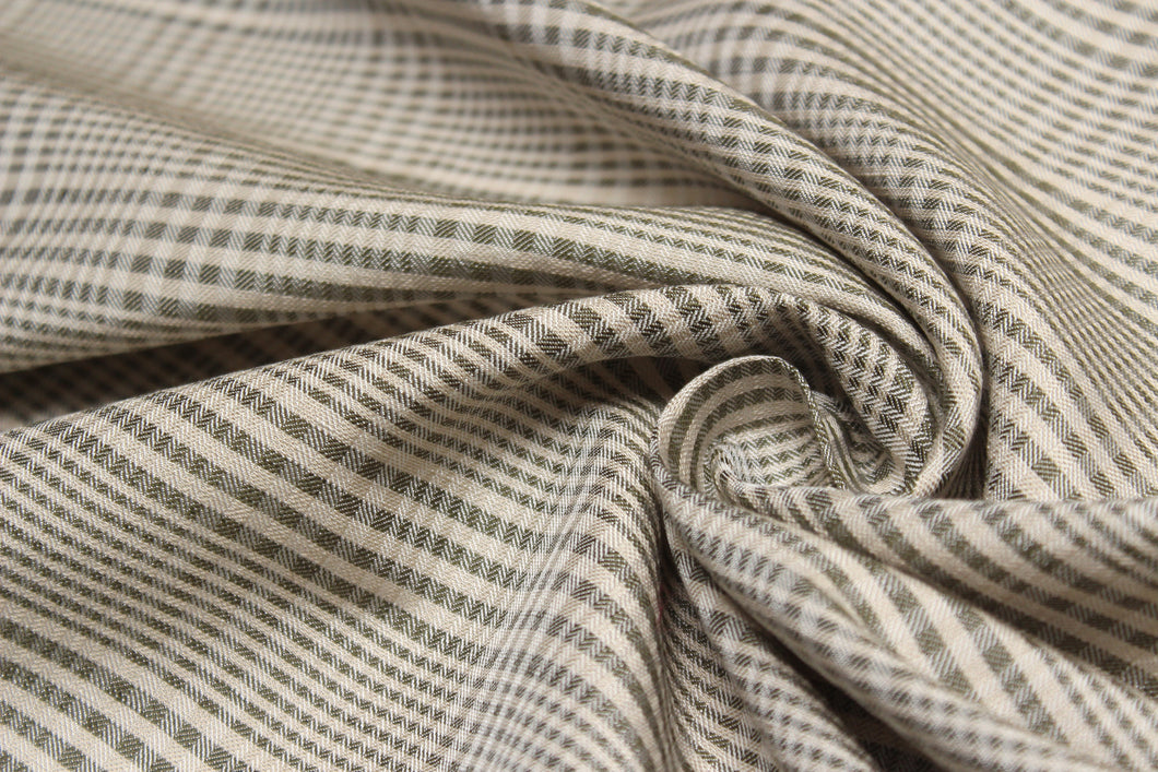 Dusty Green Plaid Silk Fabric