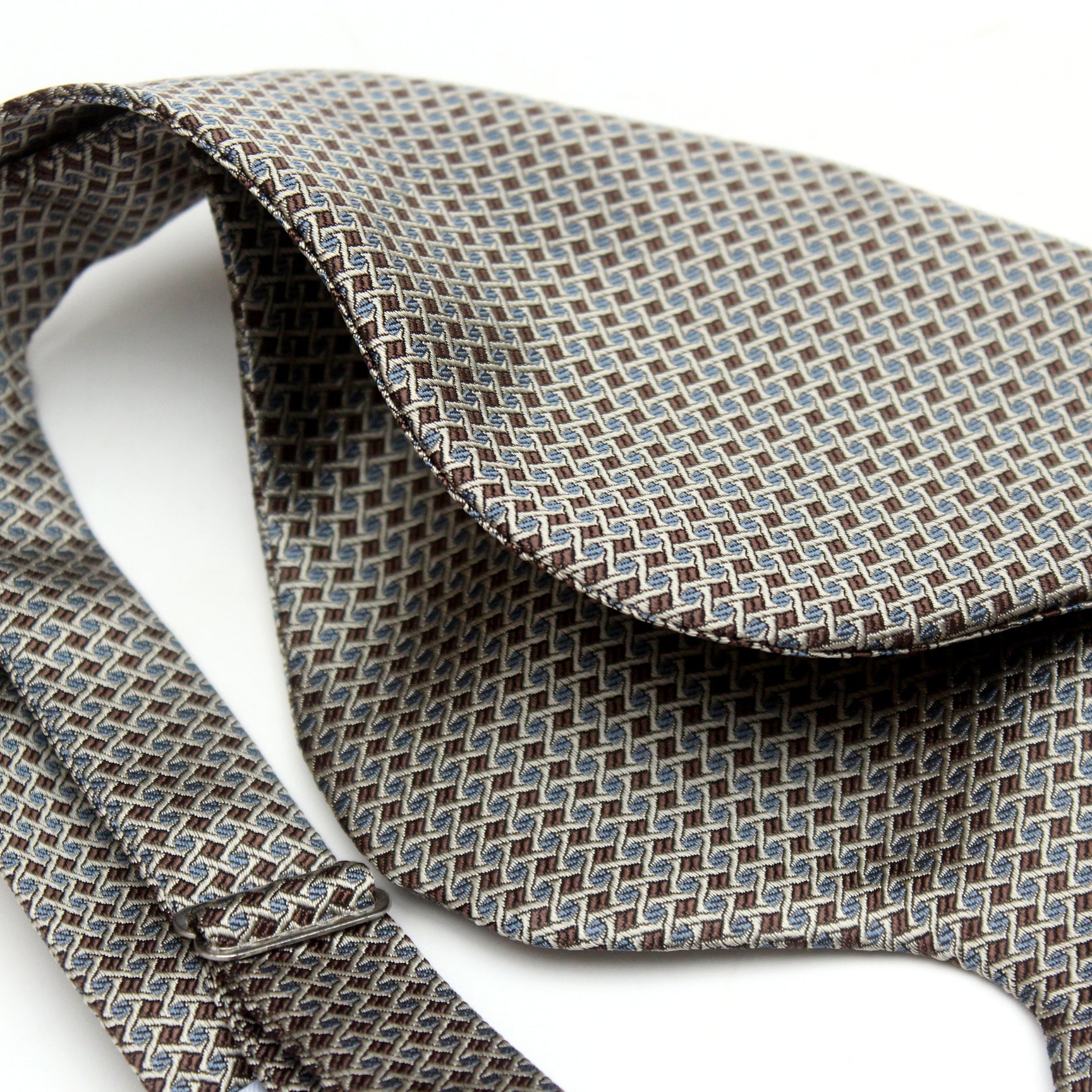 Big Butterfly Brown Blue Ornament Silk Bow Tie