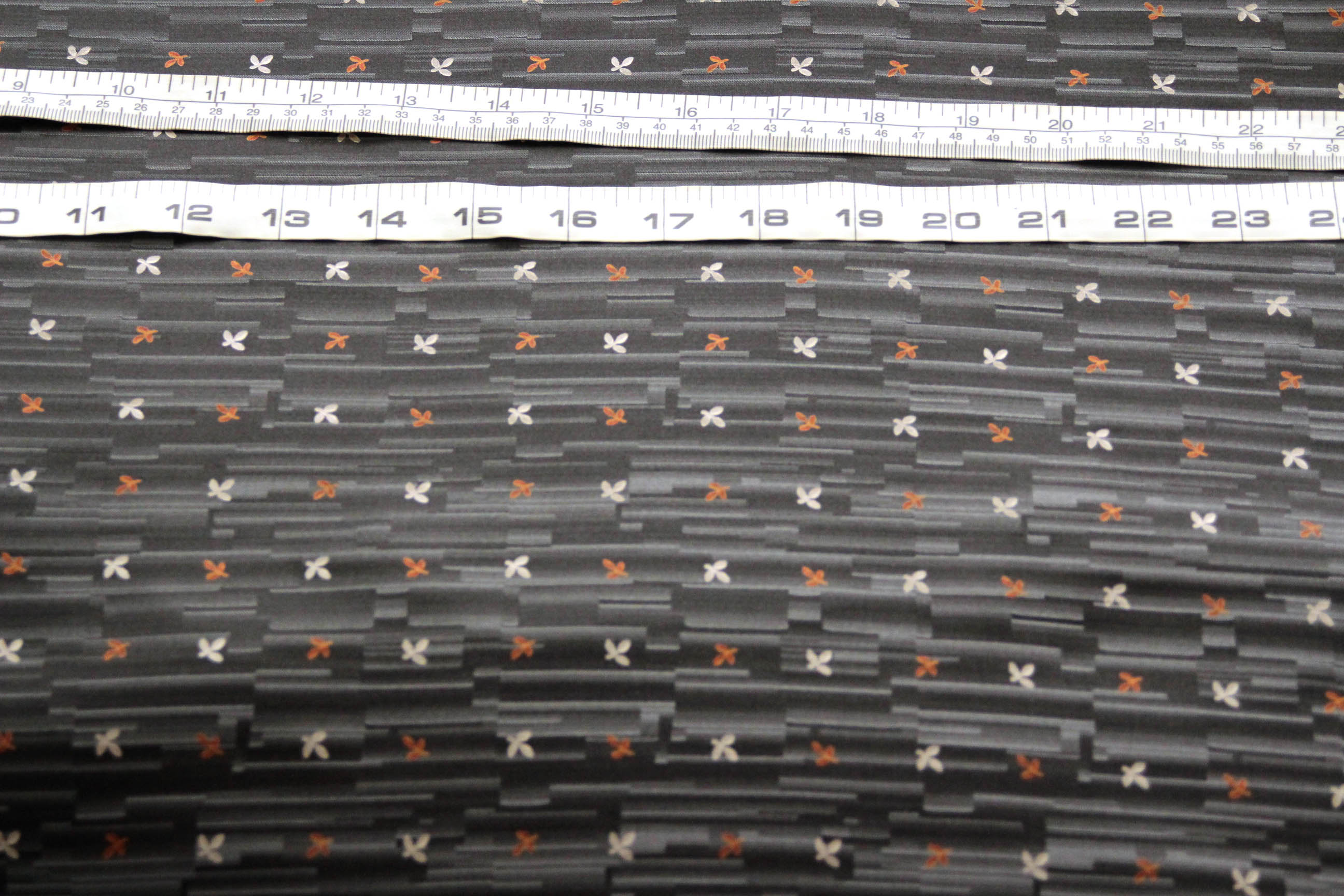 Black Floral Ornament Silk Fabric