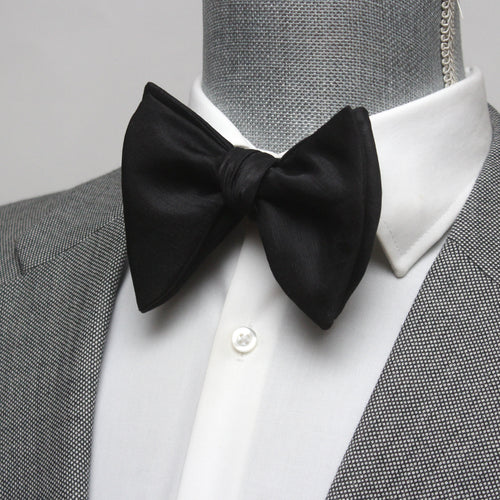 Basic Solid Silk Linen Bow Tie