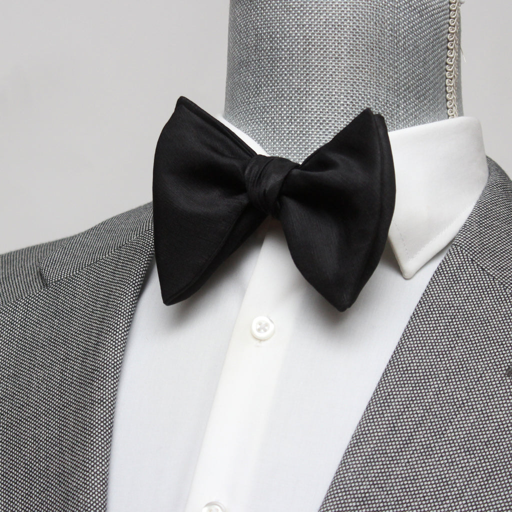 Basic Solid Silk Linen Bow Tie