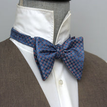 Load image into Gallery viewer, Big Butterfly Bow tie in Blue Polka Dots Silk Bow Tie
