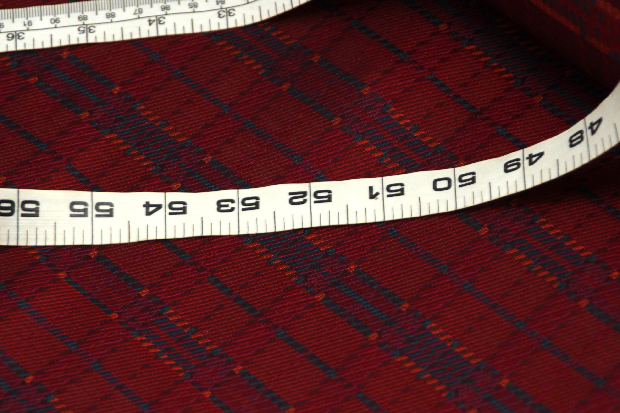 Red Maroon Blue Plaid Fabric 42" width