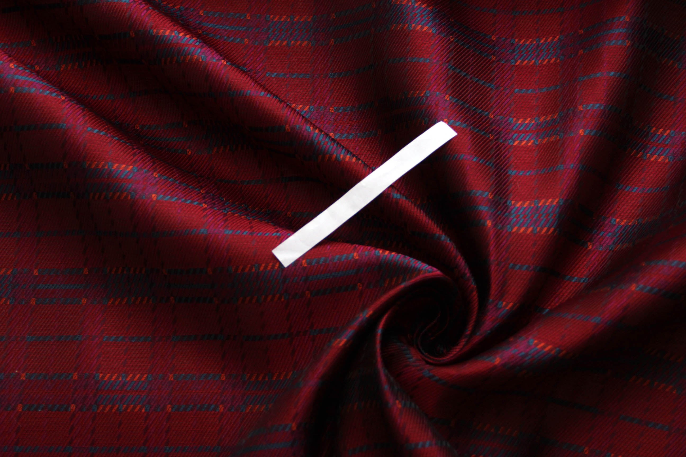 Red Maroon Blue Plaid Fabric 42" width