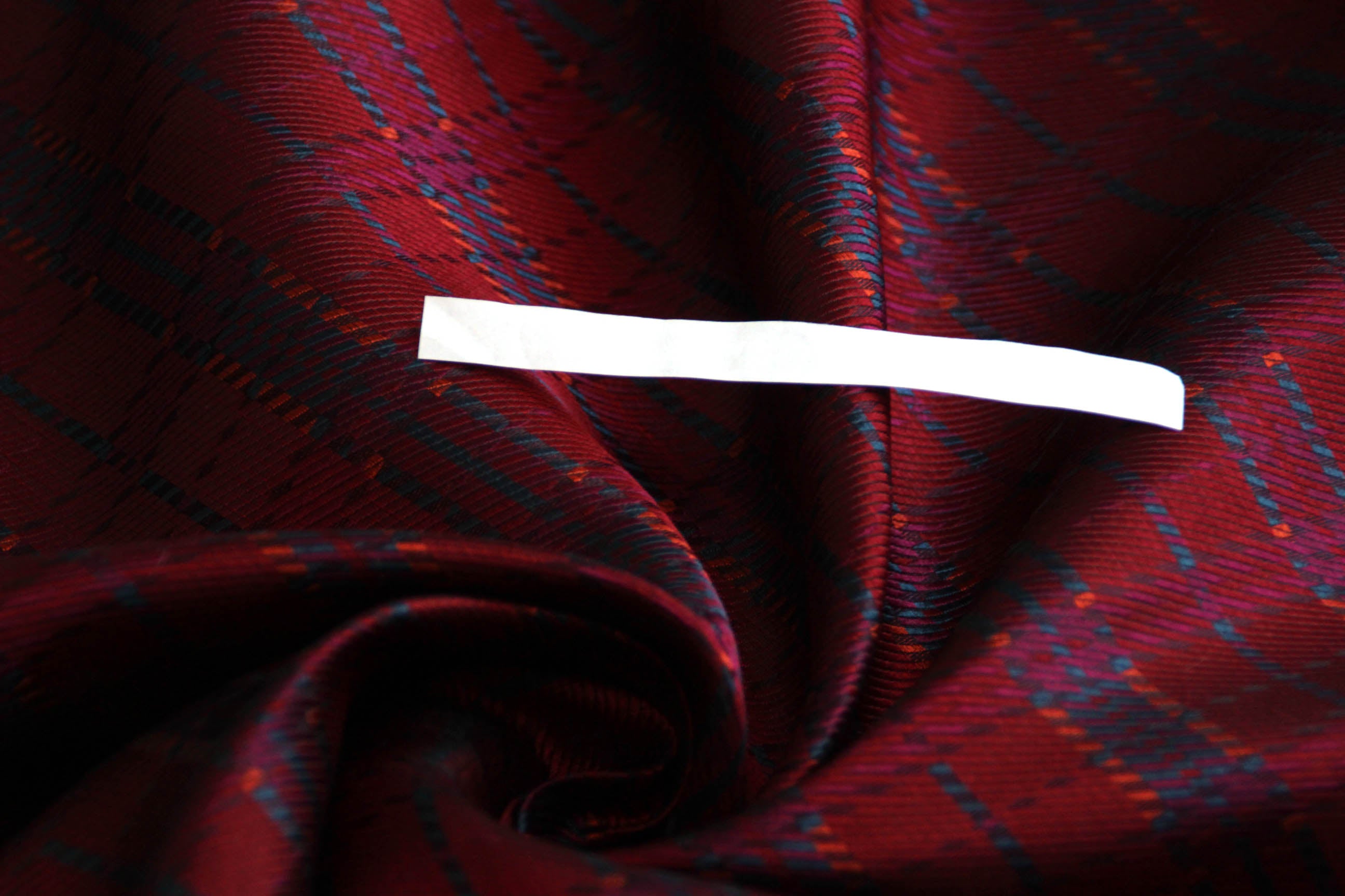 Red Maroon Blue Plaid Fabric 42" width