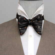 Load image into Gallery viewer, Big Butterfly Bow tie in Black Silk Bow Tie
