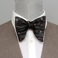 Load image into Gallery viewer, Big Butterfly Bow tie in Black Silk Bow Tie
