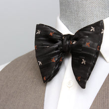 Load image into Gallery viewer, Big Butterfly Bow tie in Black Silk Bow Tie
